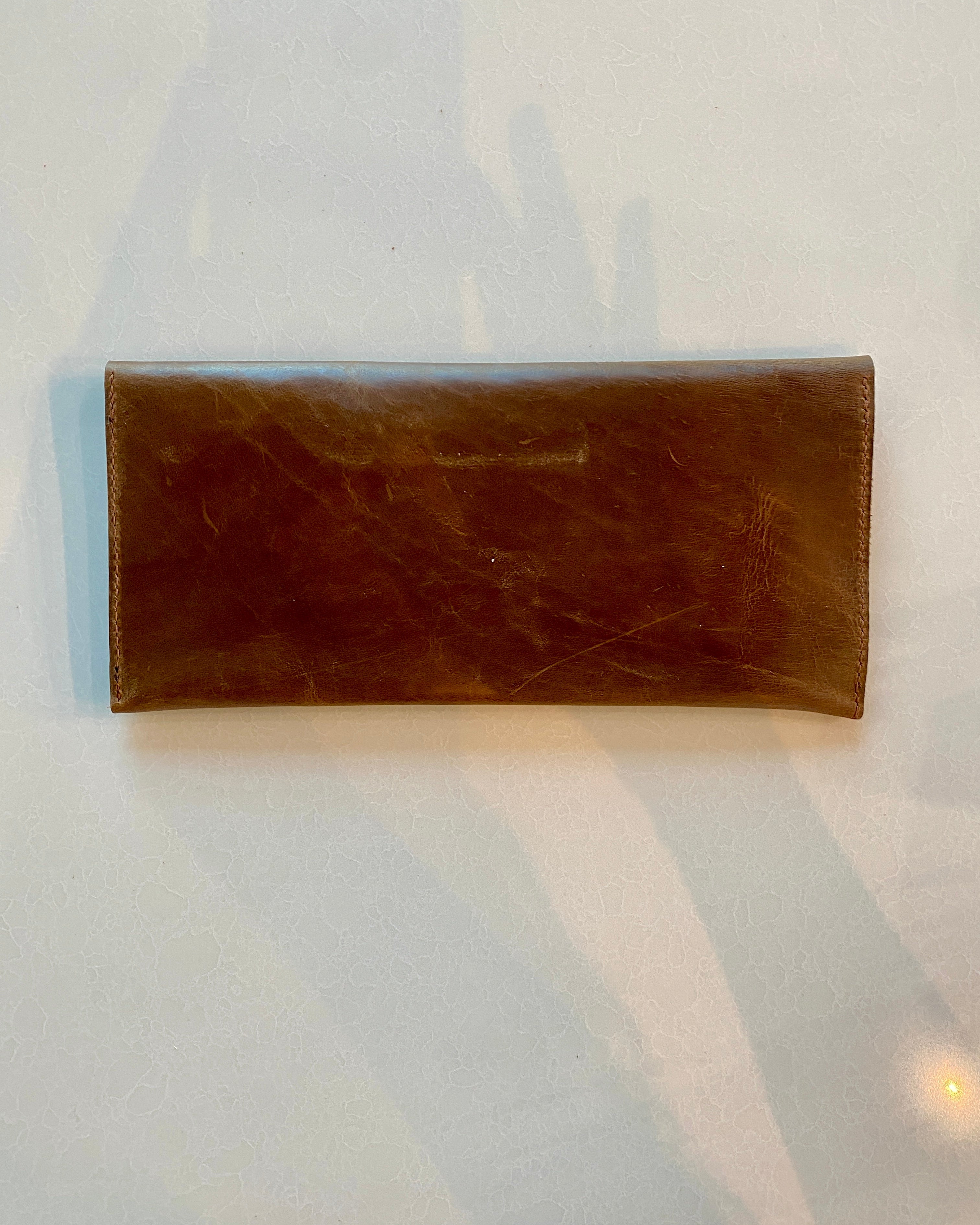 Jules Brown Leather Hand Strap Clutch | Card Wallet Included