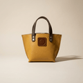 The Buda Small Tote – Golden Tan Lined Full-Grain Leather Tote with Exterior Stitching